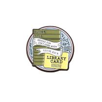 Brooch Pin Creative Library Card Book Stack Quote D