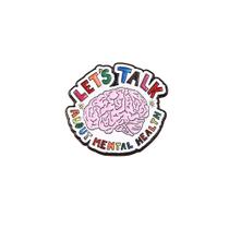 Brooch Pin Creative Mental Health Awareness Pink Brain