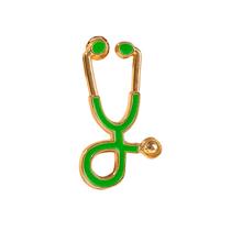 Brooch Pin, estetoscópio de desenho animado, tema médico, liga Brooch Pin, estetoscópio de desenho animado, tema médico, liga