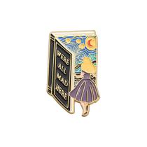 Brooch Pin Fantasy Book com design feminino esmaltado