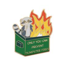 Brooch Pin Funny Raccoon Só você pode evitar incêndios em lixeiras”