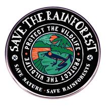 Brooch Pin Save the Rainforest Tree Frog Jungle Scene Brooch Pin Save the Rainforest Tree Frog Jungle Scene