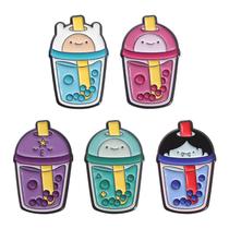 Brooch Pins Cartoon Boba Drink Cup Enamel Bubble Tea Cup