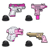 Brooch Pins Creative Cartoon Gun Pink Pistol Blouse P