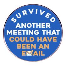 Brooch Pins Funny Meeting Round Blue Alloy Badge Brooch Pins Funny Meeting Round Blue Alloy Badge
