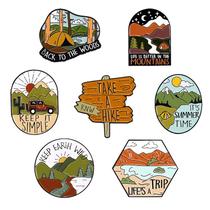 Brooch Pins Outdoor Travel Series Alloy Vintage Hiking