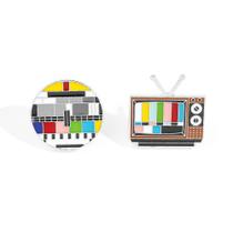 Brooch Pins Retro TV No Signal Color Test Pattern Brooch Pins Retro TV No Signal Color Test Pattern