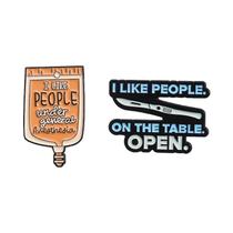Brooch Pins Set Creative Medical Theme Funny Quote Blouse P