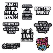 Brooch Pins Set Funny Quote Creative English Text Design