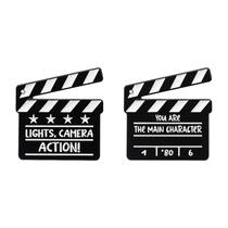 Brooch Pins Set Movie Clapperboard com citações para amantes do cinema Brooch Pins Set Movie Clapperboard com citações para amantes do cinema
