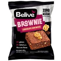 Brownie Chocolate com Nozes Zero Glúten, Zero Leite, Zero Açúcar Belive unidade 40g cada