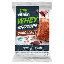 Brownie Whey Vitalin Chocolate com 15g de Proteína Sem Glúten Zero Lactose Zero Açúcar 35g
