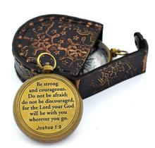 Brújula náutica SARA NAUTICAL de latón con Josué 1:9, regalo religioso Brújula náutica SARA NAUTICAL de latón con Josué 1:9, regalo religioso