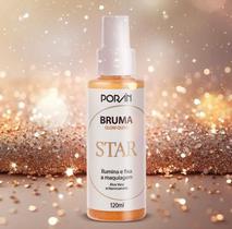 Brumas Matte e Glow Ouro Star Fixadora de Maquiagem Hidrata, Ilumina e Tonifica com Aloe Vera e Hammamelis Poran