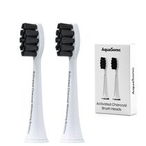 Brush Heads Aquasonic Activated Charcoal Ultra Whitening, pacote com 2 unidades