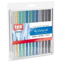 Brush Pen 12 Cores Ponta Fina Hidrocor TRIS Vibes Oceano Brush Pen 12 Cores Ponta Fina Hidrocor TRIS Vibes Oceano