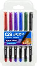 Brush Pen Cis com 6 cores básicas Aquareláveis - CIS