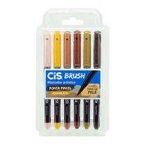 Brush Pen CIS Tons de Pele Aquarelável - Estojo c/ 06