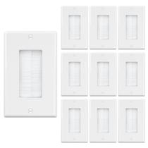 Brush Wall Plate iwillink Cable Pass Through Insert, pacote com 10 Brush Wall Plate iwillink Cable Pass Through Insert, pacote com 10