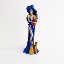 Bruxa Moderna Sabrina de Resina 15cm Azul - Hadu Esotéricos