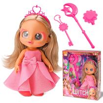 Bruxinha Witch Com Tiara Rosa Varinha de Condão Chave Mágica E Acessórios Para Menina