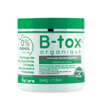 Btox Organique Fattore 500g Máscara Reconstrutora Profissional Tratamento Capilar Sem Formol com Óleos Naturais
