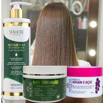 Btx Alisamento Organico 10em1 Controle de Frizz Redução de Volume+Shampoo Pré Limpeza Capilar+Creme Ação Neutralizante H