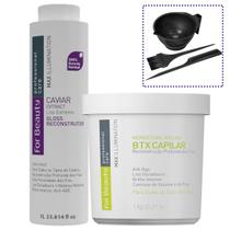 Btx Capilar Argan 1kg + Progressiva Caviar 1L + Brindes