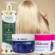 Btx Matizador Alisamento 10em1 Brilho e Redução de Volume Shampoo Pré Limpeza Capilar Creme Ação Neutralizante Hidratação Pós Quimica Profissional 300