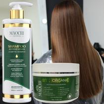BTX Redutor de Volume Matizador Organic 10em1 300g + Shampoo Antirresíduo Limpeza Profunda Profissional 500ml Maochi Cosméticos