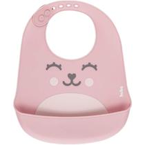 Buba Babador em Silicone Com Pega-Migalhas Rosa