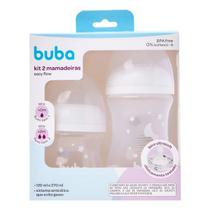 Buba Kit 2 Mamadeiras Easy Flow Nuvem Branca 120ml e 270ml Buba Kit 2 Mamadeiras Easy Flow Nuvem Branca 120ml e 270ml