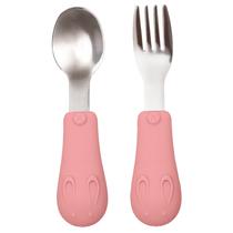 Buba Kit Talheres Cabo Em Silicone Rosa Buba Kit Talheres Cabo Em Silicone Rosa