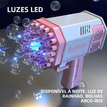 Bubble Blowing Toy Gun sem Bubble Water, Outdoor Machine Gift, Holiday Gift, 40 Holes