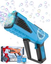 Bubble Gun Boerfmo Bubble Machine para crianças com solução e baterias