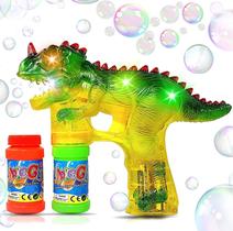 Bubble Gun Haktoys Jurassic Dinosaur com 2 garrafas de recarga