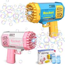Bubble Gun KUBLAI de 40 furos com lanterna Rocket Launcher, pacote com 2 Bubble Gun KUBLAI de 40 furos com lanterna Rocket Launcher, pacote com 2