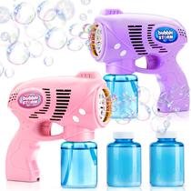 Bubble Guns JOYIN 2 com 2 garrafas Solução de recarga de bolhas Bubble Guns JOYIN 2 com 2 garrafas Solução de recarga de bolhas