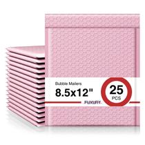 Bubble Mailer Fuxury 8,5 x 12 cm rosa claro 2 Poly, pacote com 25