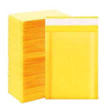 Bubble Mailers DaSen Kraft 10 x 18 cm, pacote com 100, amarelo 000