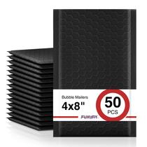 Bubble Mailers Fuxury Black 000 4 x 8 polegadas 50 unidades Self-Seal