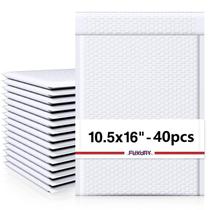 Bubble Mailers Fuxury White 10,5 x 16 cm, pacote com 40 para roupas