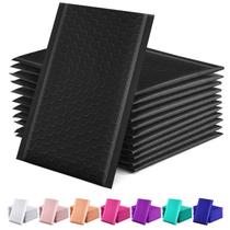 Bubble Mailers GSSUSA Black 10x20cm, pacote com 50 envelopes acolchoados