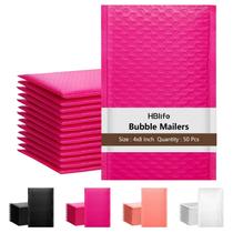 Bubble Mailers HBlife 50 unidades, 10 x 20 cm Self Seal, rosa choque