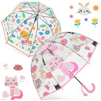 Bubble Umbrella Fabbay Cat Transparente para meninas pequenas x2