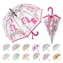 Bubble Umbrella Wxjiahetai Kids Clear Red Unicorn, de 2 a 8 anos