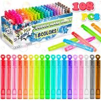 Bubble Wand Bakatatoyz, pacote 108, 18 cores para festas infantis Bubble Wand Bakatatoyz, pacote 108, 18 cores para festas infantis