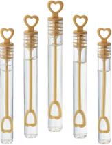 Bubble Wands GIFEXPRESS, pacote com 96, mini coração dourado de 10,8 cm