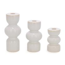 Bubbles Glaze Kit com 3 Castiçais em Ceramica P, M e G