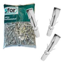 Bucha 10mm Kit Pacote 250 Pç Sfu Sfor Tijolo Bloco Com Aba